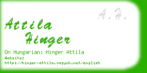 attila hinger business card